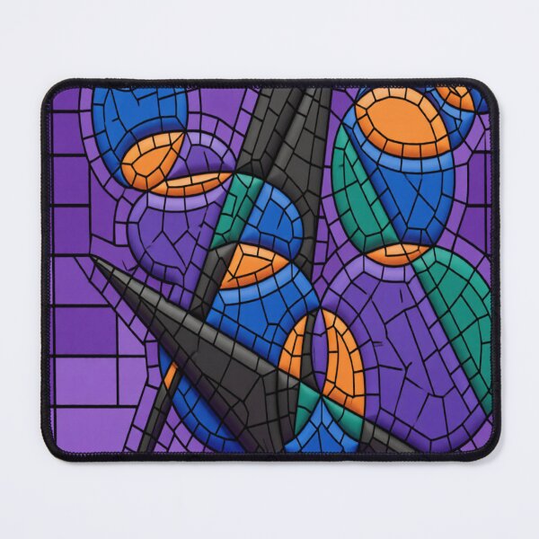 Item preview, symbols dark C tile mosaic colorful geometric abstract design designed and sold by SmashingDeals.