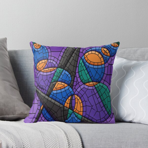 Item preview, symbols dark C tile mosaic colorful geometric abstract design designed and sold by SmashingDeals.