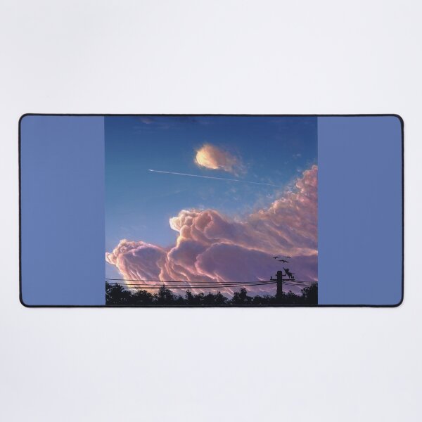 Item preview, Painting of a sunset sky, trees and a silly cat chasing birds designed and sold by Witseart.