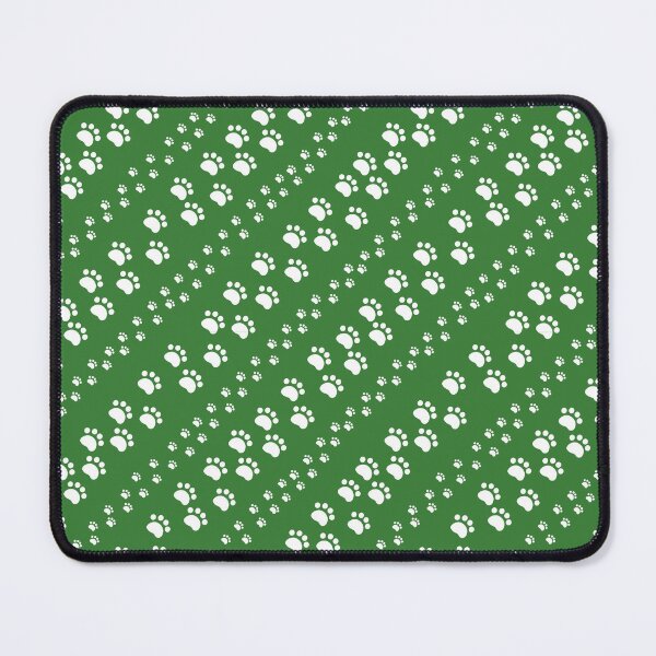 Item preview, White paw prints on green designed and sold by Celeste Bocchicchio-Chaudhri.