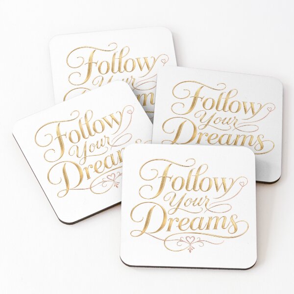 Item preview, Follow Your Dreams Luxury Gold Quote Sticker designed and sold by ModernMoodCo.