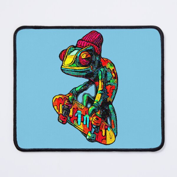 Item preview, Chameleon Skater Psychedelic Beanie Pixel Art designed and sold by AstronautMerch.
