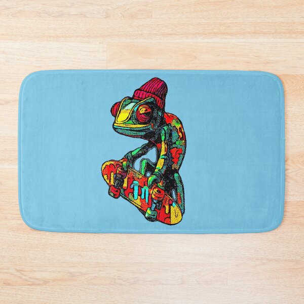 Item preview, Chameleon Skater Psychedelic Beanie Pixel Art designed and sold by AstronautMerch.