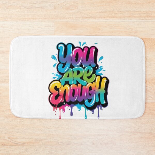 Item preview, You Are Enough Colorful Motivational Typography Design designed and sold by ExploreAura Studio.