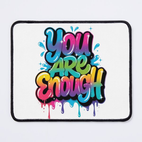 Item preview, You Are Enough Colorful Motivational Typography Design designed and sold by ExploreAura Studio.