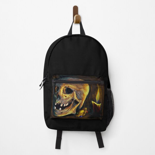 Item preview, Creepy skull in a dark place with a candle and coins designed and sold by Witseart.