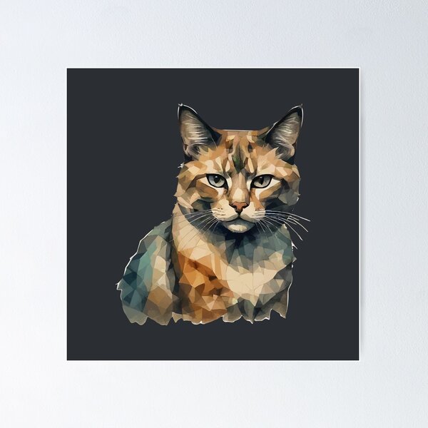 Item preview, Geometric Calico Cat - Modern Pet Art designed and sold by Tklezardesigns.