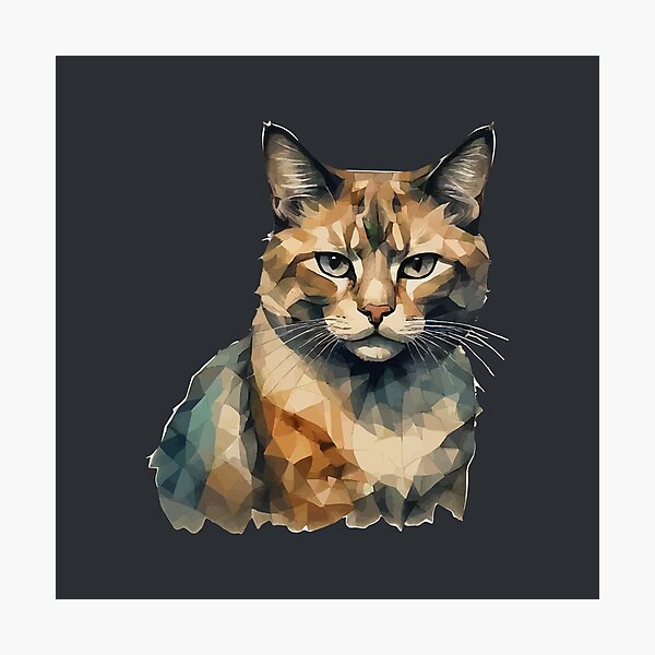 Item preview, Geometric Calico Cat - Modern Pet Art designed and sold by Tklezardesigns.