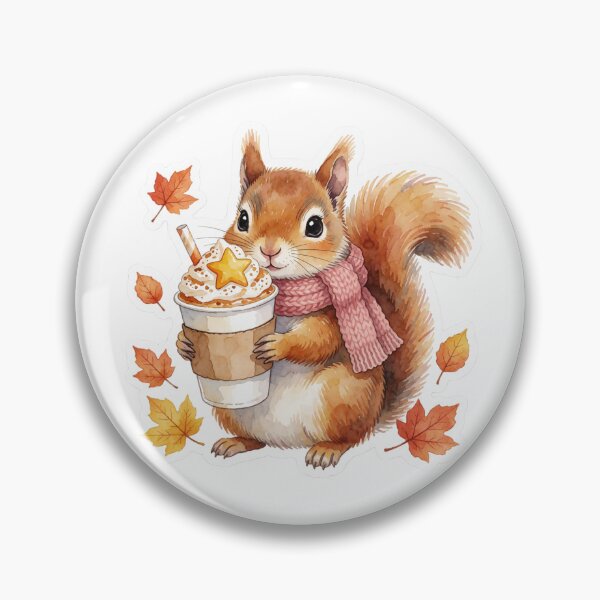 Item preview, Autumn Squirrel Sticker | Cozy Fall Cappuccino Squirrel designed and sold by AillustriaAK.