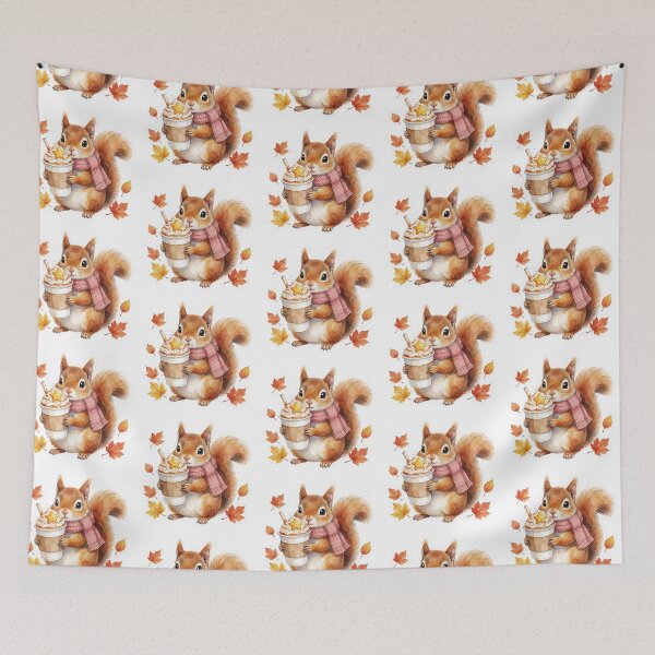 Item preview, Autumn Squirrel Sticker | Cozy Fall Cappuccino Squirrel designed and sold by AillustriaAK.