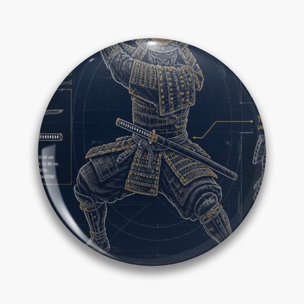 Item preview, Samurai Blueprint | Japanese Warrior Technical Illustration | Bushido Armor & Katana Design designed and sold by SunnyDesign82.