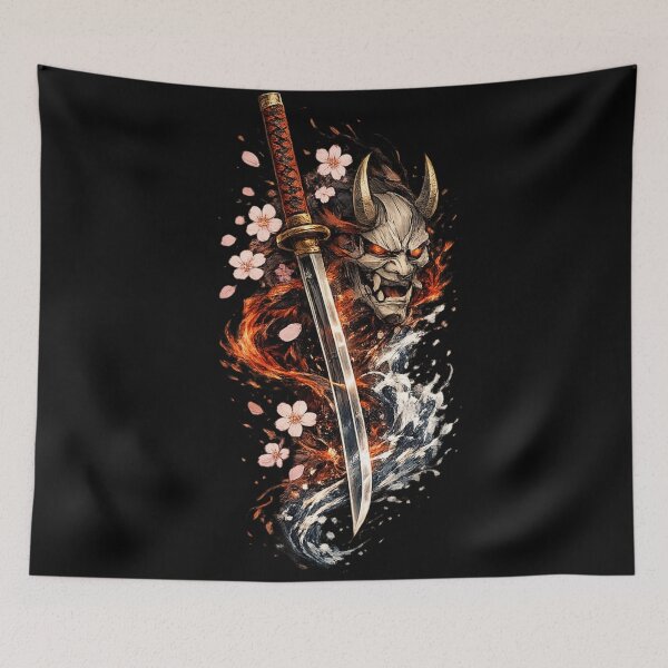 Item preview, Infernal Oni Katana – Japanese Demon Warrior Art designed and sold by Dreamy fantasy design.