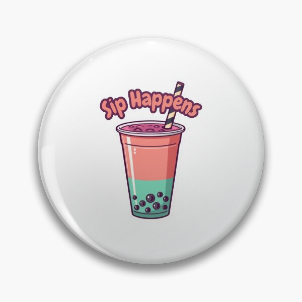 Item preview, Bubble tea: “Sip Happens” designed and sold by Raj Studio.