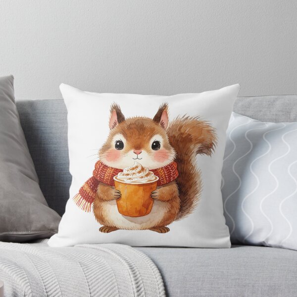 Item preview, Autumn Squirrel Sticker | Cozy Fall Cappuccino Squirrel designed and sold by AillustriaAK.