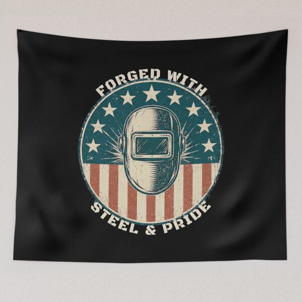 Item preview, Forged With Steel & Pride – American Welder Vintage USA Design designed and sold by RusticMeadow.