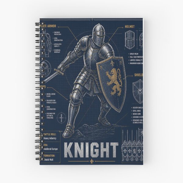 Item preview, Medieval Knight Blueprint | Armor Shield & Sword Technical Illustration designed and sold by SunnyDesign82.