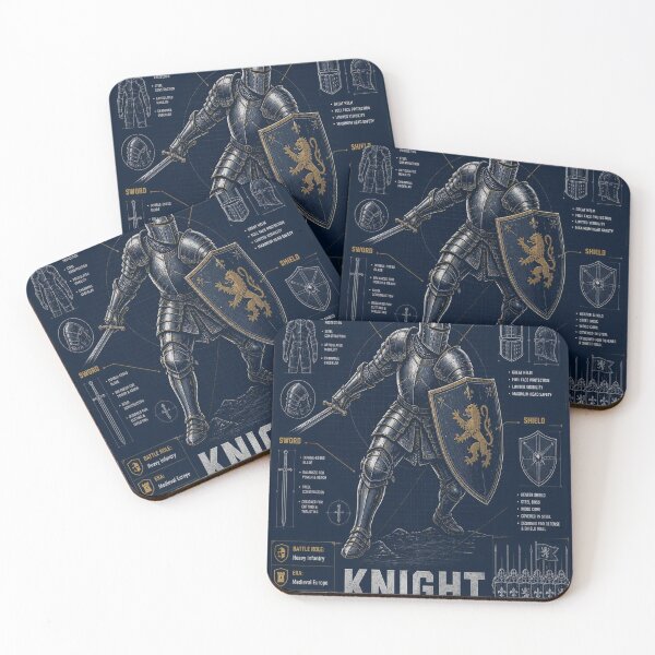 Item preview, Medieval Knight Blueprint | Armor Shield & Sword Technical Illustration designed and sold by SunnyDesign82.