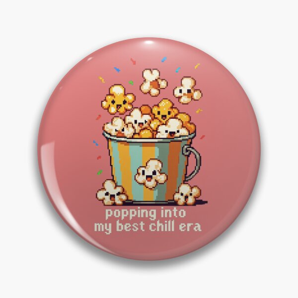 Item preview, POPPING INTO MY BEST CHILL ERA  - POPCORN PIXEL ART designed and sold by BRIGHT BITS BOUTIQUE.