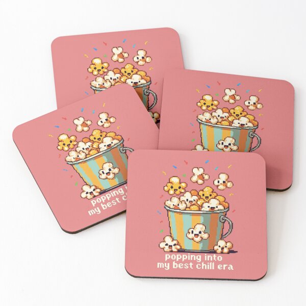 Item preview, POPPING INTO MY BEST CHILL ERA  - POPCORN PIXEL ART designed and sold by BRIGHT BITS BOUTIQUE.