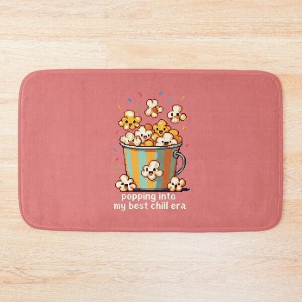 Item preview, POPPING INTO MY BEST CHILL ERA  - POPCORN PIXEL ART designed and sold by BRIGHT BITS BOUTIQUE.