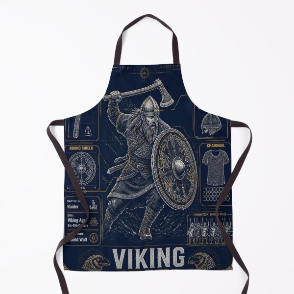 Item preview, Viking Blueprint | Norse Warrior Technical Illustration | Axe Shield & Helmet Design designed and sold by SunnyDesign82.