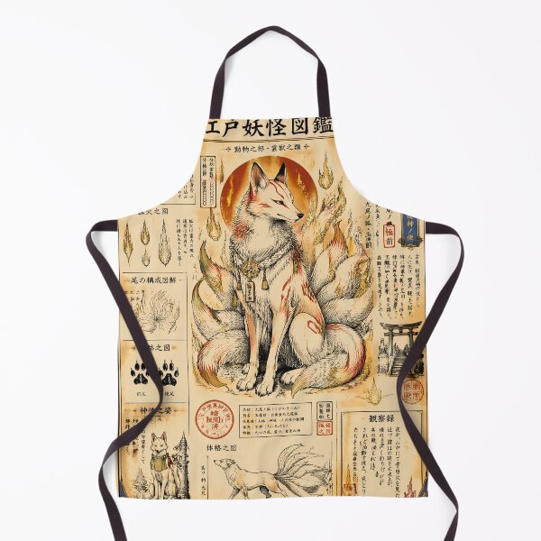 Item preview, Nine-Tailed Fox Kitsune Art – Japanese Yokai Spirit Illustration designed and sold by kaxymax.