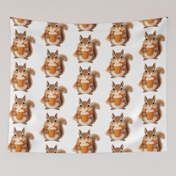 Item preview, Autumn Squirrel Sticker | Cozy Fall Cappuccino Squirrel designed and sold by AillustriaAK.