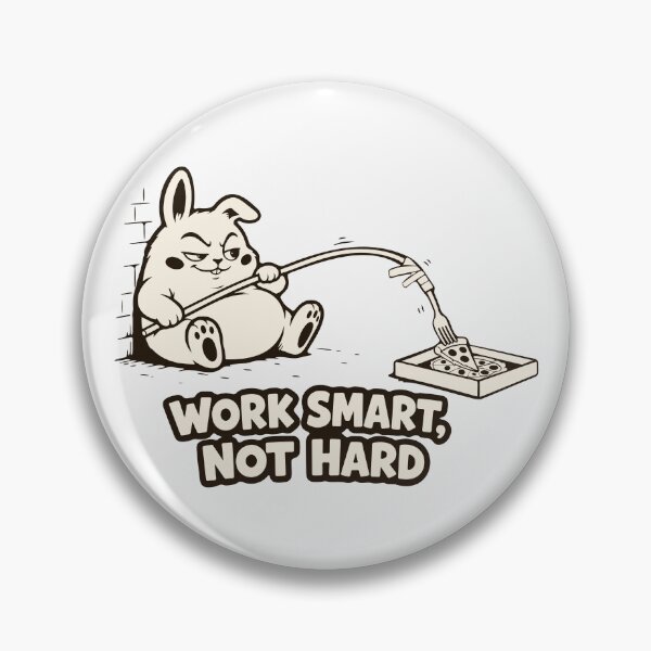 Item preview, Work Smart Not Hard Meme — Funny Lazy Rabbit — Sarcastic Office designed and sold by MalisoStickers.