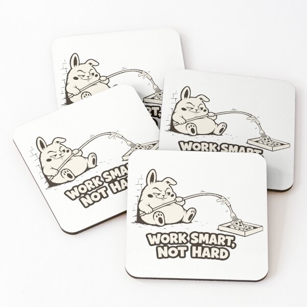 Item preview, Work Smart Not Hard Meme — Funny Lazy Rabbit — Sarcastic Office designed and sold by MalisoStickers.