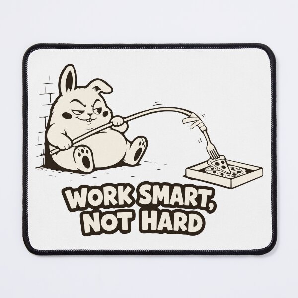 Item preview, Work Smart Not Hard Meme — Funny Lazy Rabbit — Sarcastic Office designed and sold by MalisoStickers.