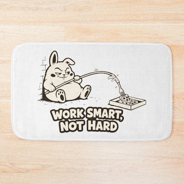 Item preview, Work Smart Not Hard Meme — Funny Lazy Rabbit — Sarcastic Office designed and sold by MalisoStickers.