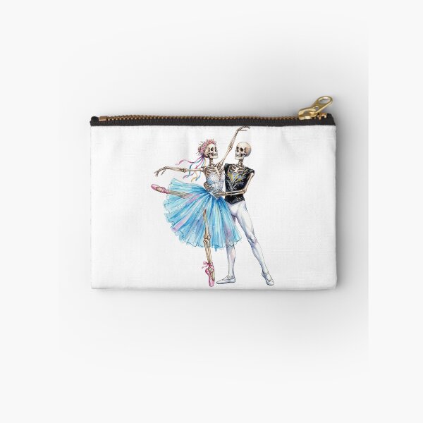 Item preview, Romantic skeleton ballet dancers in watercolor for Halloween designed and sold by VibranPalette.