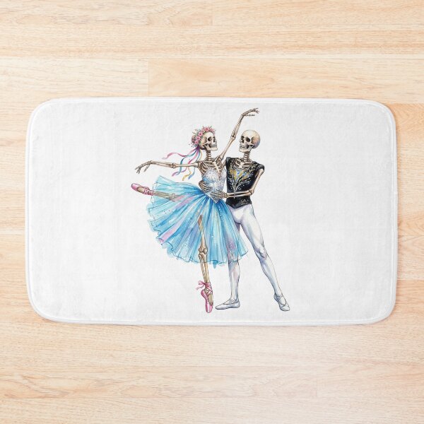 Item preview, Romantic skeleton ballet dancers in watercolor for Halloween designed and sold by VibranPalette.