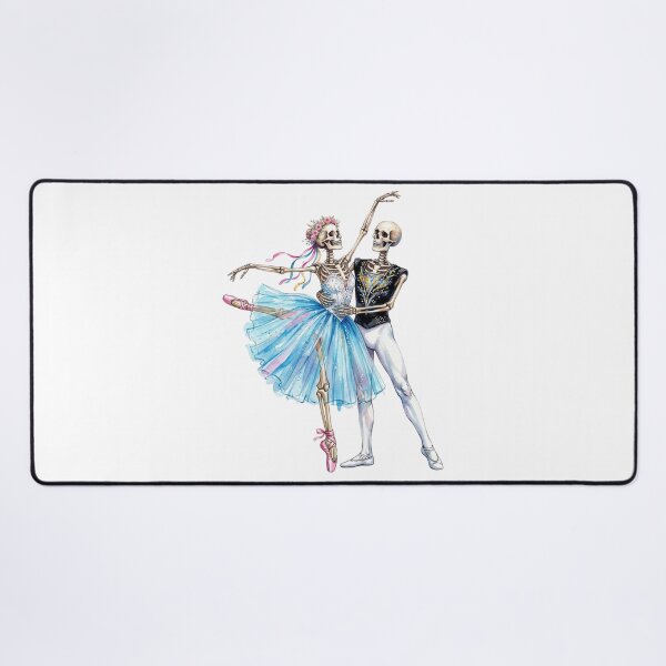 Item preview, Romantic skeleton ballet dancers in watercolor for Halloween designed and sold by VibranPalette.