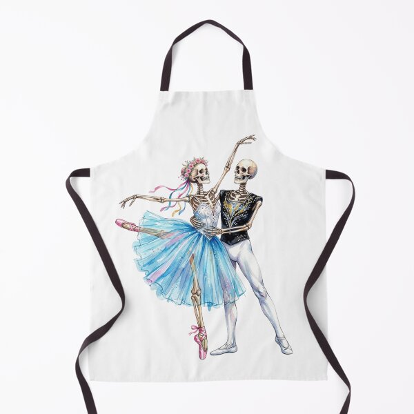 Item preview, Romantic skeleton ballet dancers in watercolor for Halloween designed and sold by VibranPalette.