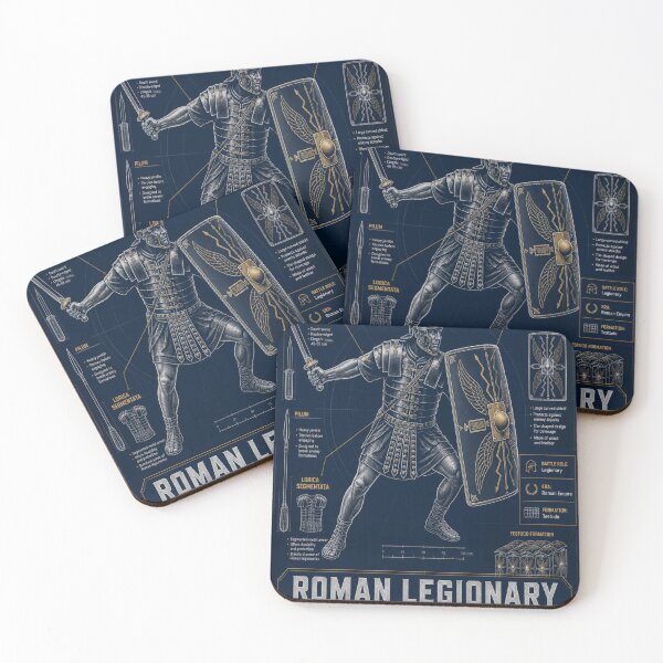 Artikelvorschau, Roman Legionary Blueprint | Ancient Roman Soldier Technical Illustration | Scutum Gladius & Pilum entworfen und verkauft von SunnyDesign82.