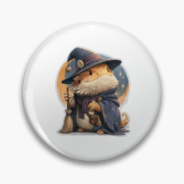Item preview, Kawaii Bearded Dragon Witch | Cute Reptile Witchy Art designed and sold by Moonlit Menagerie.