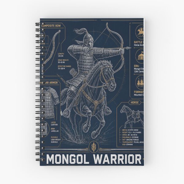 Item preview, Mongol Warrior Blueprint | Horse Archer Technical Illustration | Composite Bow & Lamellar Armor designed and sold by SunnyDesign82.