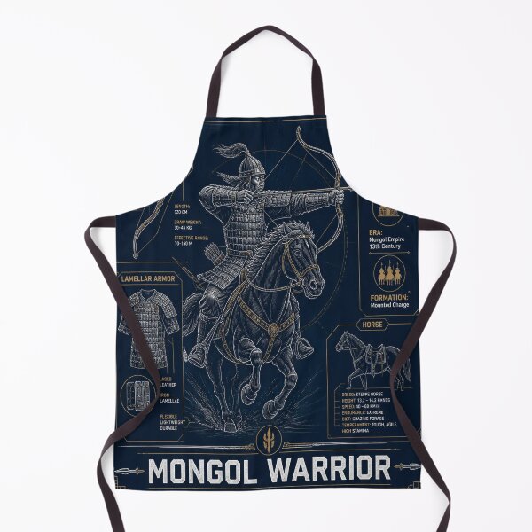 Item preview, Mongol Warrior Blueprint | Horse Archer Technical Illustration | Composite Bow & Lamellar Armor designed and sold by SunnyDesign82.