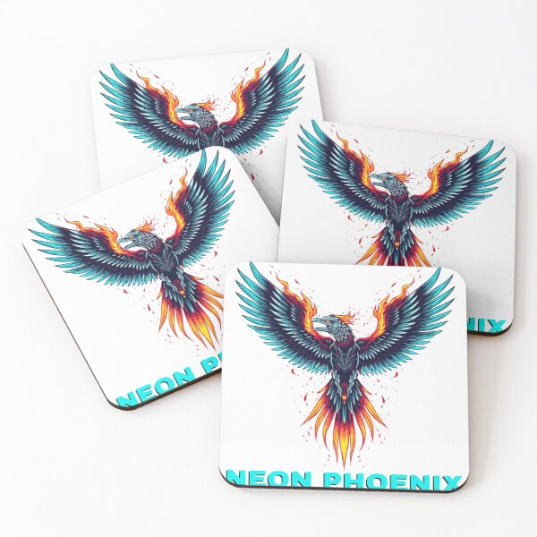 Item preview, Cyberpunk Neon Phoenix Mythical Cyber Bird Cybernetic Armor designed and sold by BrokenVibe.