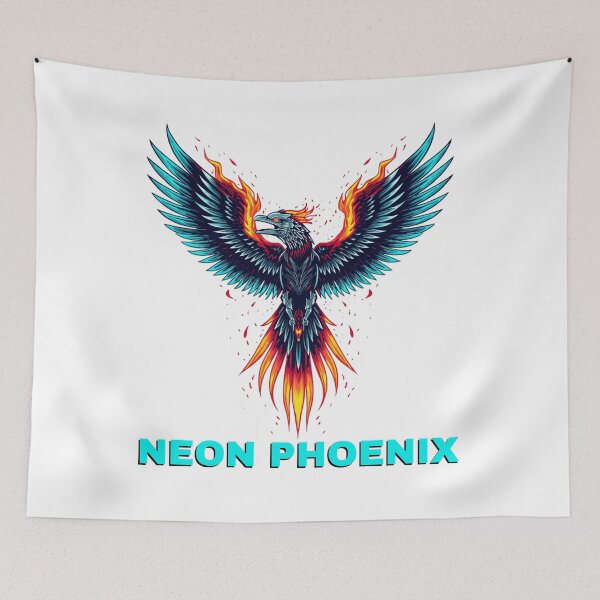Item preview, Cyberpunk Neon Phoenix Mythical Cyber Bird Cybernetic Armor designed and sold by BrokenVibe.