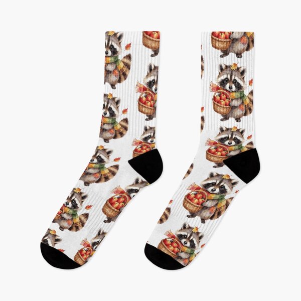 Item preview, Autumn Raccoon Sticker | Cute Fall Raccoon with Apples designed and sold by AillustriaAK.