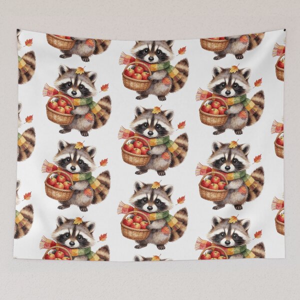 Item preview, Autumn Raccoon Sticker | Cute Fall Raccoon with Apples designed and sold by AillustriaAK.