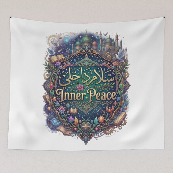 Item preview, Inner Peace Arabic Calligraphy - Premium Bilingual Mandala Art designed and sold by MemoMetaverse.
