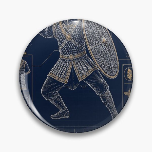 Item preview, Persian Immortal Blueprint | Achaemenid Royal Guard Technical Illustration | Spear Shield & Scale Armor designed and sold by SunnyDesign82.