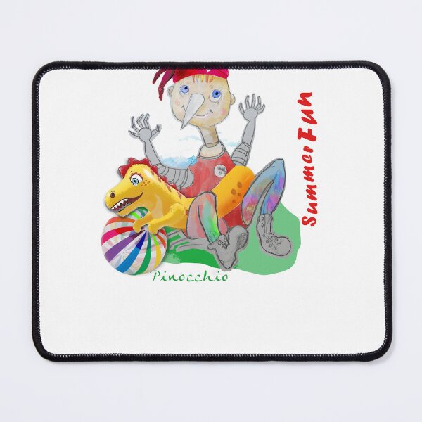 Item preview, Summer Fun Playing Wood PINOCCHIO with Swimming Dinosaur (Original Drawing by ACCI) designed and sold by VanyssaGraphics.