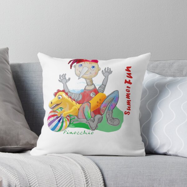 Item preview, Summer Fun Playing Wood PINOCCHIO with Swimming Dinosaur (Original Drawing by ACCI) designed and sold by VanyssaGraphics.