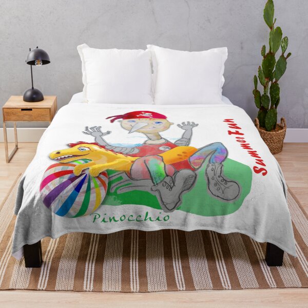 Item preview, Summer Fun Playing Wood PINOCCHIO with Swimming Dinosaur (Original Drawing by ACCI) designed and sold by VanyssaGraphics.