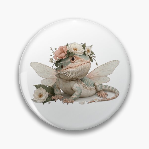 Item preview, Kawaii Bearded Dragon Fairy | Cute Reptile Cottagecore Art designed and sold by Moonlit Menagerie.