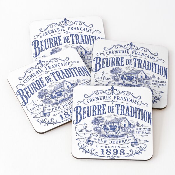 Aperçu de l'œuvre Étiquette vintage de beurre de tradition française | Illustration rustique du beurre créée et vendue par newnomads-art.